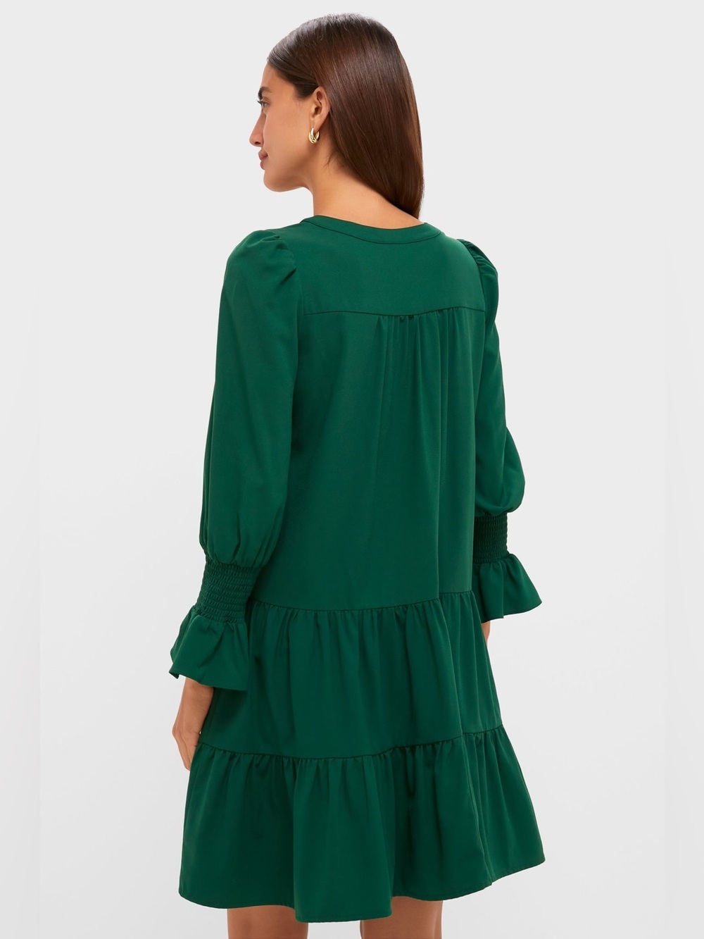 Pomander Place Tuckernuck Hunter Green Crepe Kenzo Dress - Picture 2 of 13